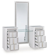 Sectionals for Less - Ashley Furniture - Chalanna Vanity with Mirror - Vanity with Mirror / White - B822B7