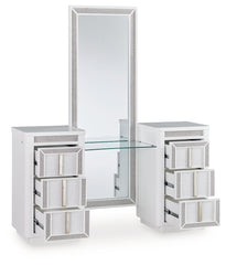 Sectionals for Less - Ashley Furniture - Chalanna Vanity with Mirror - Vanity with Mirror / White - B822B7