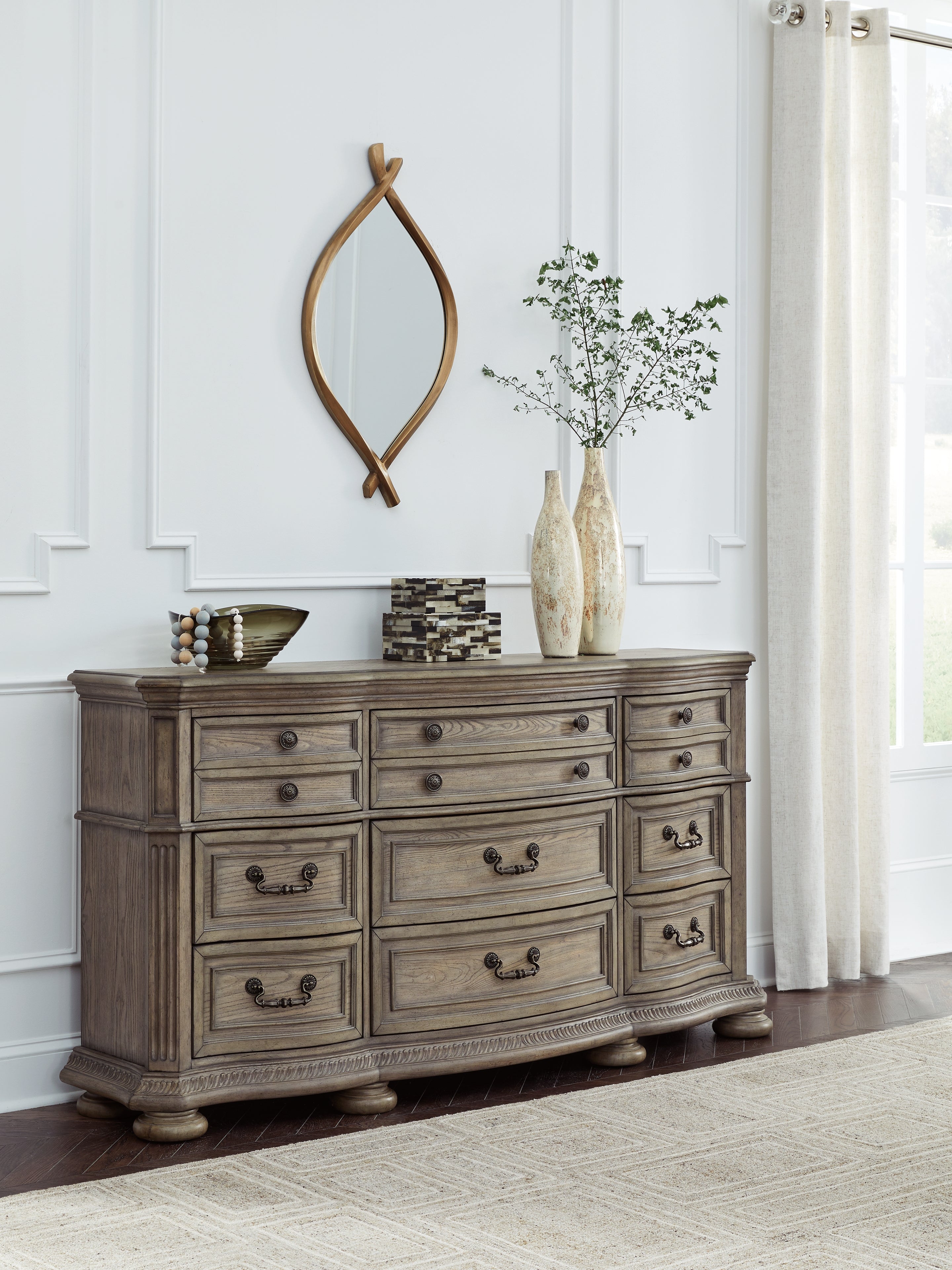 Sectionals for Less - Ashley Furniture - Ardenfield Bedroom - Dresser and Mirror / Light Brown - B944B1