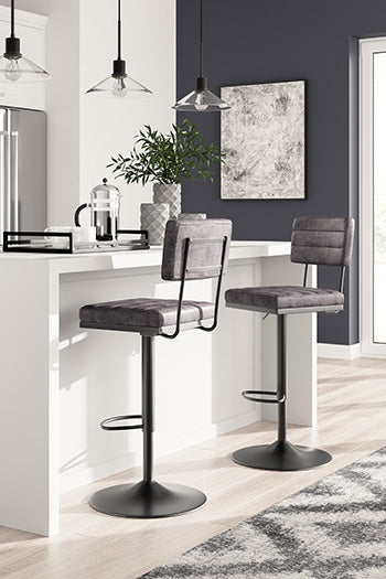 Sectionals for Less - Ashley Furniture - Strumford Dining Room - Bar Height Bar Stool (Set of 2) / Gray/Black - D119-630X2