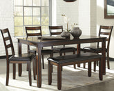 Sectionals for Less - Ashley Furniture - Coviar Dining Room - Dining Room Table Set (6/CN) / Brown - D385-325