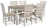 Sectionals for Less - Ashley Furniture - Skempton Dining Room - RECT DRM Counter TBL Set(7/CN) / White/Light Brown - D394-423