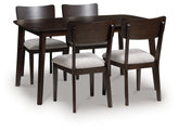 Sectionals for Less - Ashley Furniture - Mallenette Dining Table and 4 Chairs (Set of 5) - Dining Room Table Set (5/CN) / Merlot - PCD607-225