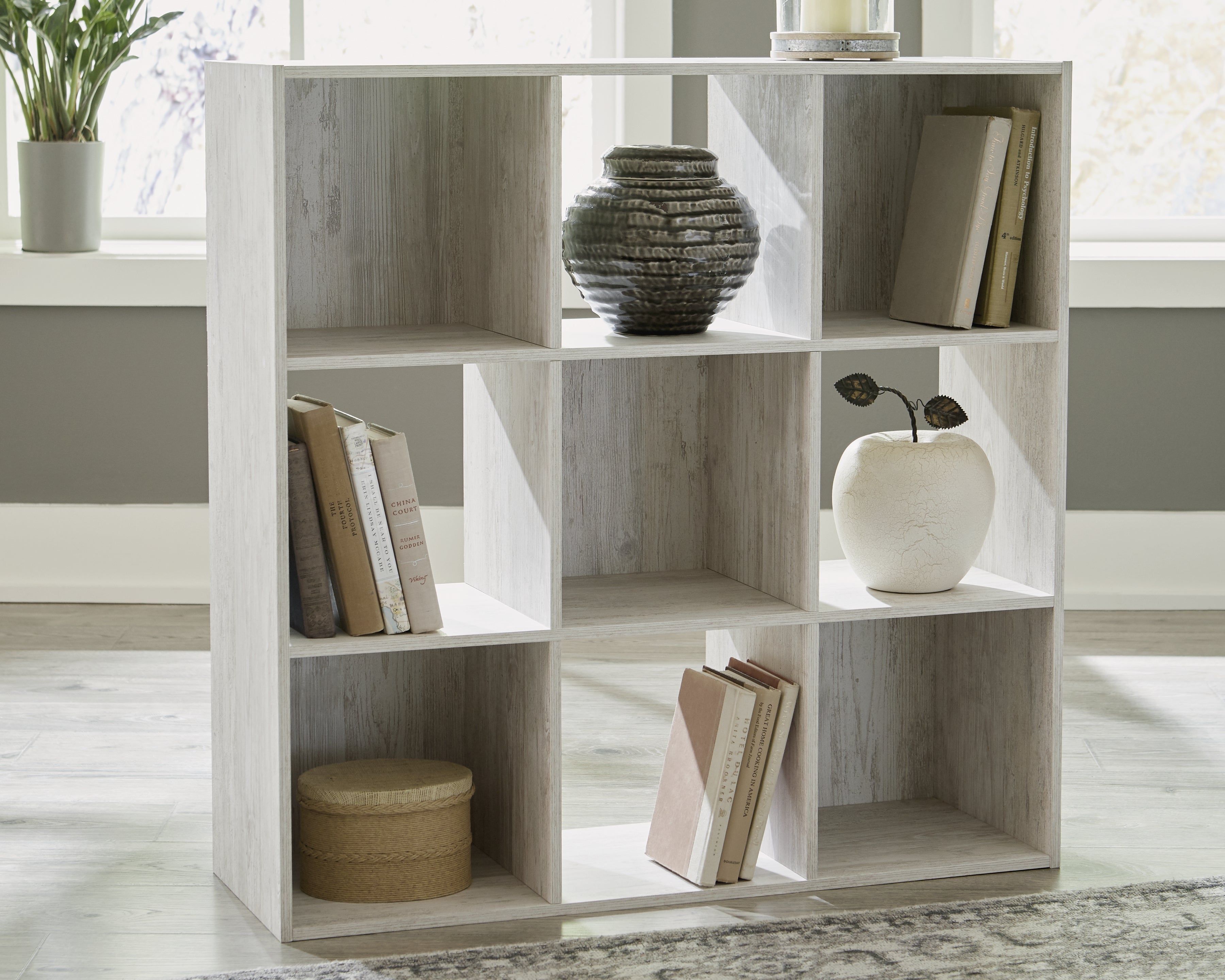 Sectionals for Less - Ashley Furniture - Paxberry Nine Cube Organizer - Nine Cube Organizer / Whitewash - EA1811-3X3