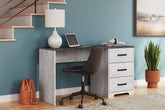 Sectionals for Less - Ashley Furniture - Shawburn Office Desk - Home Office Desk / White/Dark Charcoal Gray - H4121-34