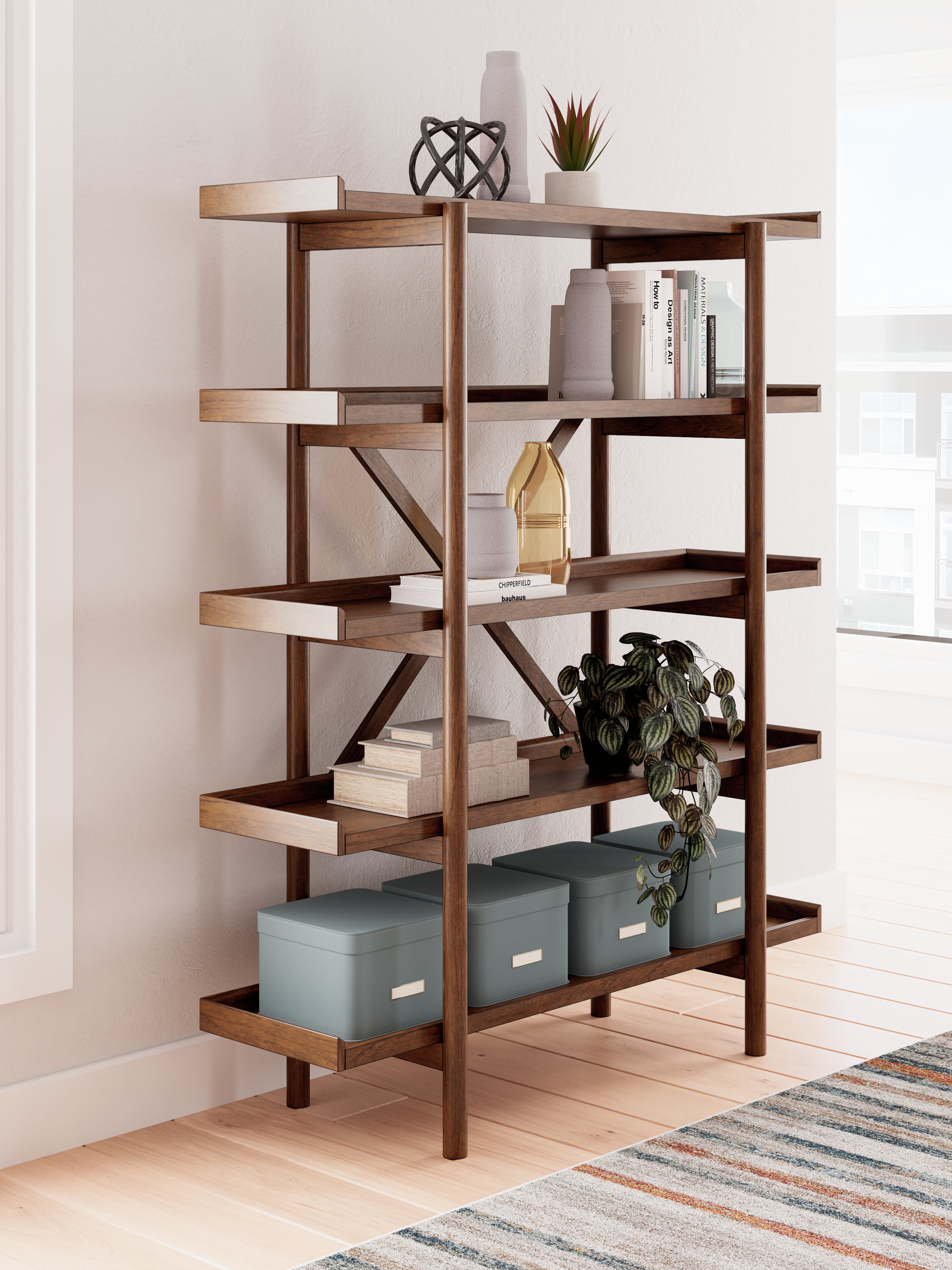 Sectionals for Less - Ashley Furniture - Lyncott Bookcase - Bookcase / Brown - H615-70
