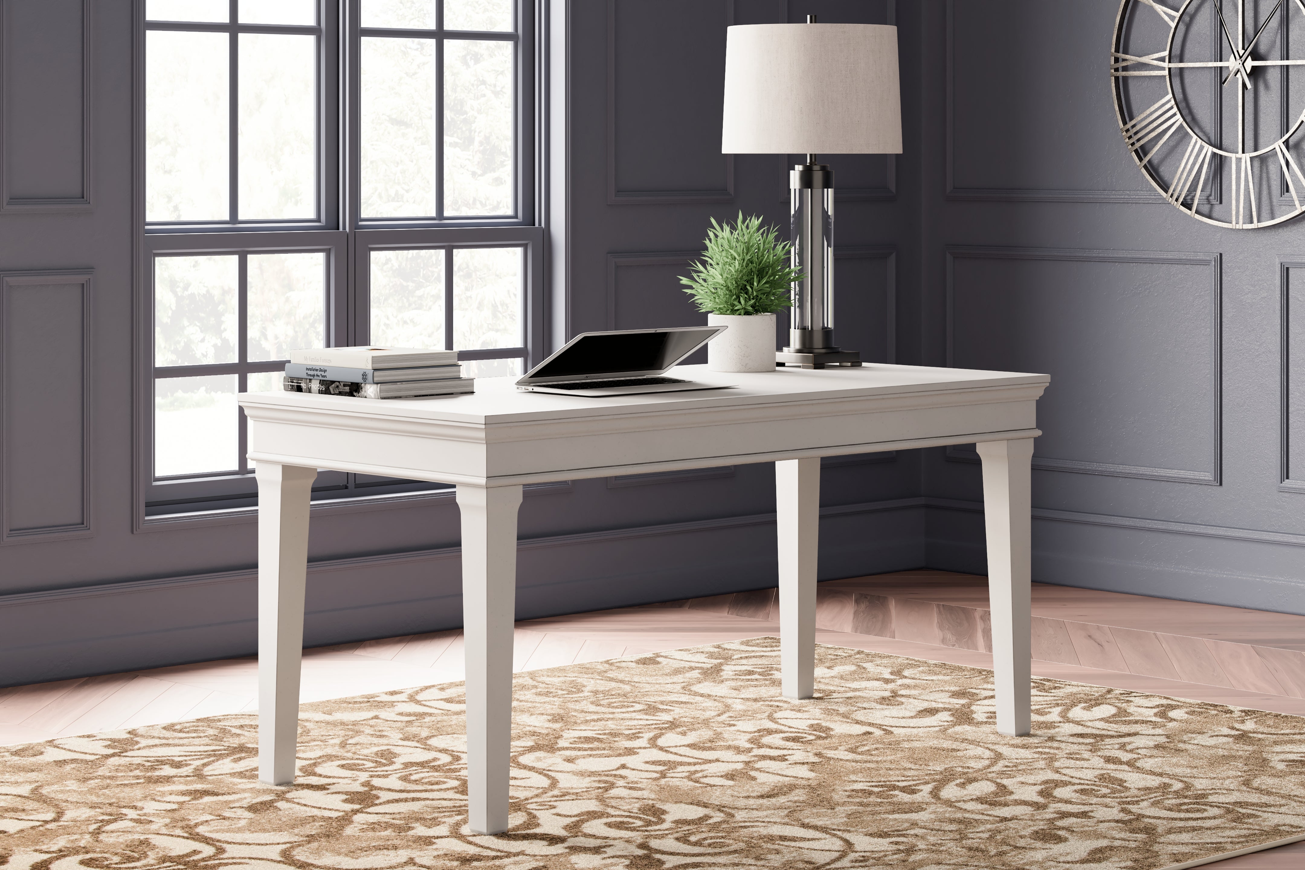 Sectionals for Less - Ashley Furniture - Kanwyn Office Desk - Home Office Desk / Whitewash - H777-44