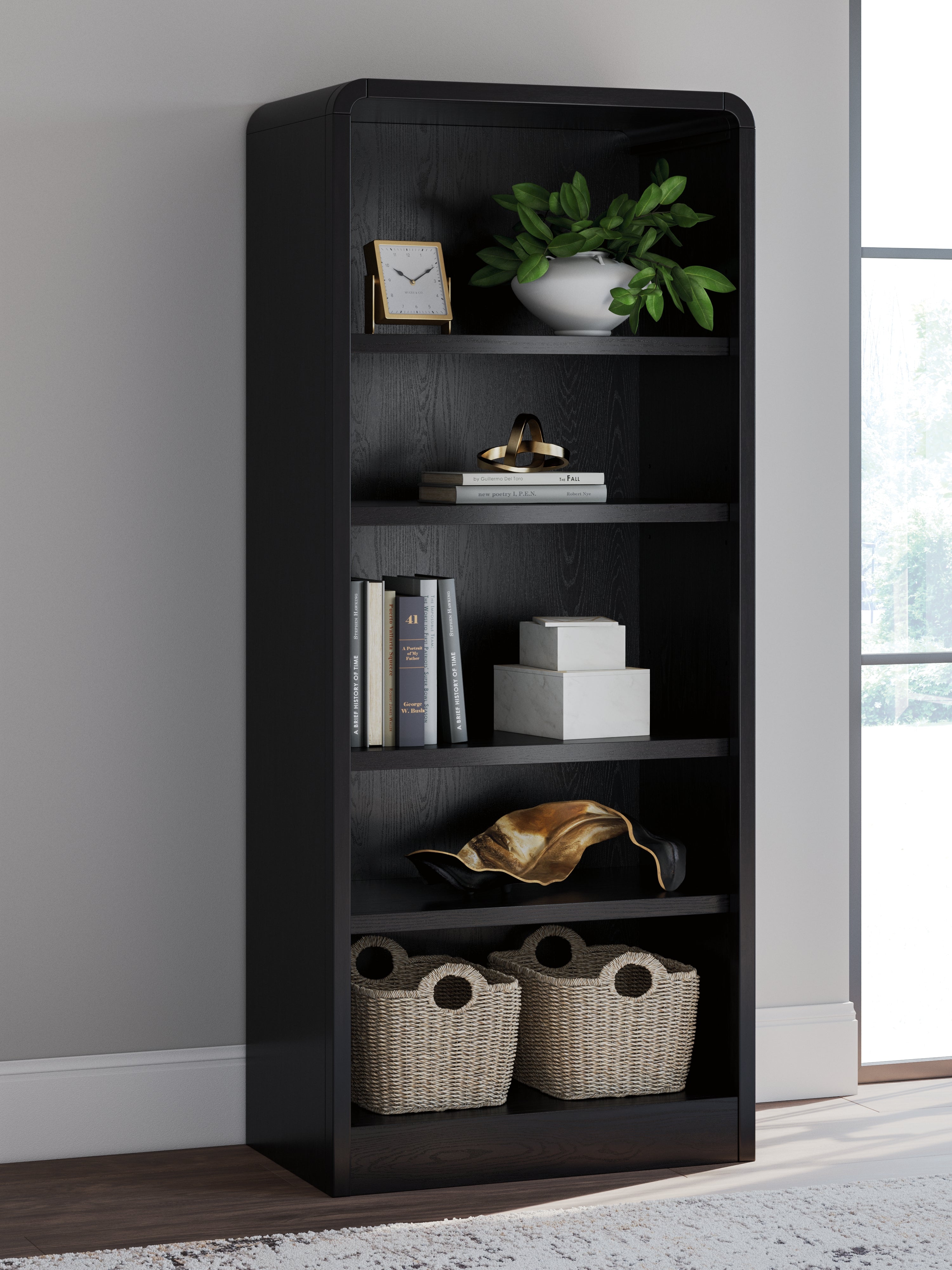 Sectionals for Less - Ashley Furniture - Rowanbeck Bookcase - Large Bookcase / Black - H821-17