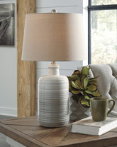 Sectionals for Less - Ashley Furniture - Marnina Lighting - Ceramic Table Lamp (Set of 2) / Taupe - L121854