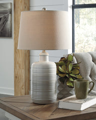 Sectionals for Less - Ashley Furniture - Marnina Lighting - Ceramic Table Lamp (Set of 2) / Taupe - L121854