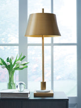 Sectionals for Less - Ashley Furniture - Fritzburn Lighting - Metal Table Lamp (1/CN) / Gold Finish/White - L208444