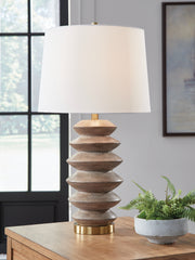 Sectionals for Less - Ashley Furniture - Jyllyard Lighting - Poly Table Lamp (1/CN) / Brown/Gold Finish - L235944