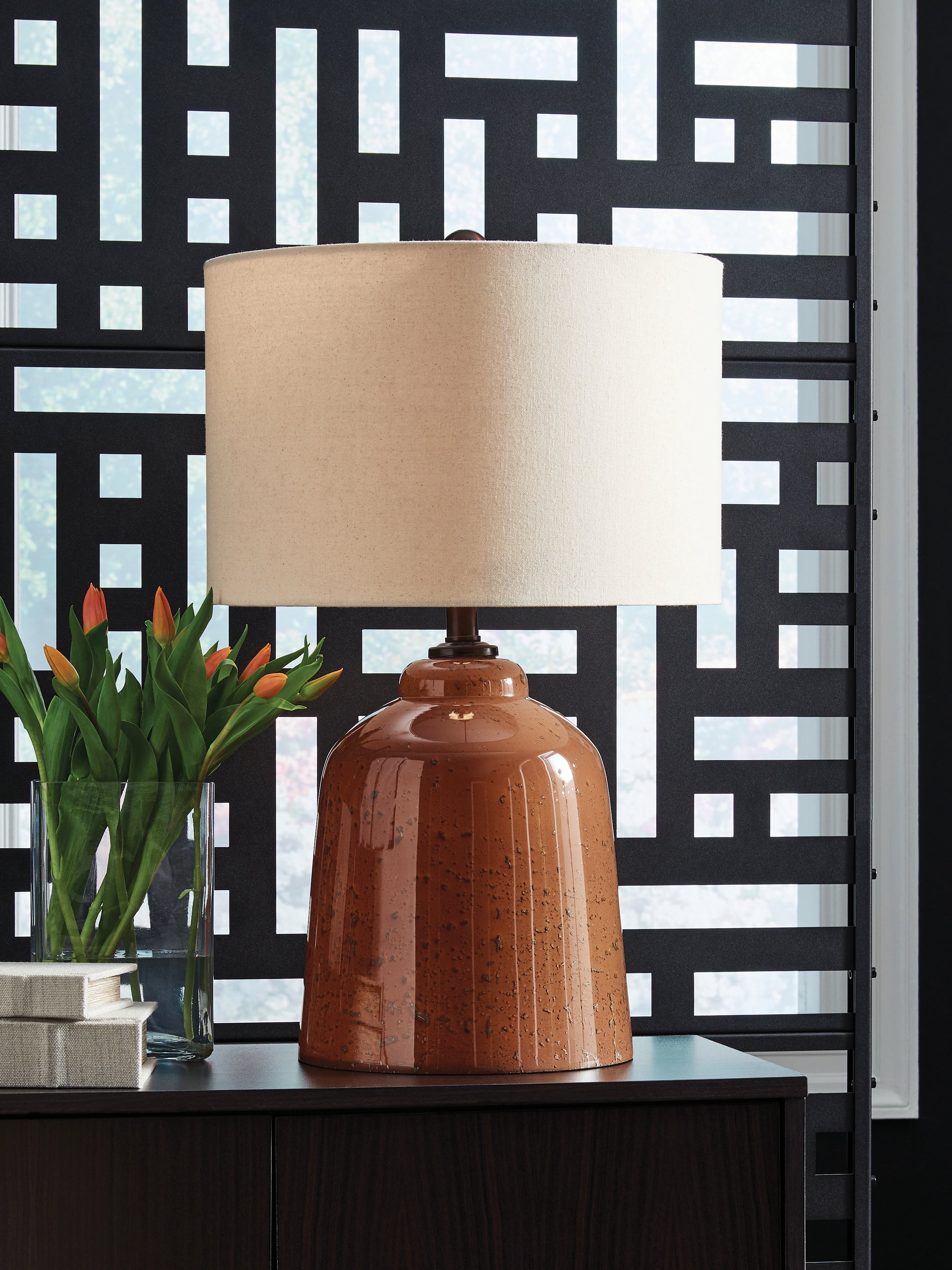 Sectionals for Less - Ashley Furniture - Aaleahya Lighting - Glass Table Lamp (1/CN) / Rust - L430904