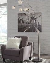 Sectionals for Less - Ashley Furniture - Winter Lighting - Metal Arc Lamp (1/CN) / Silver Finish - L725089