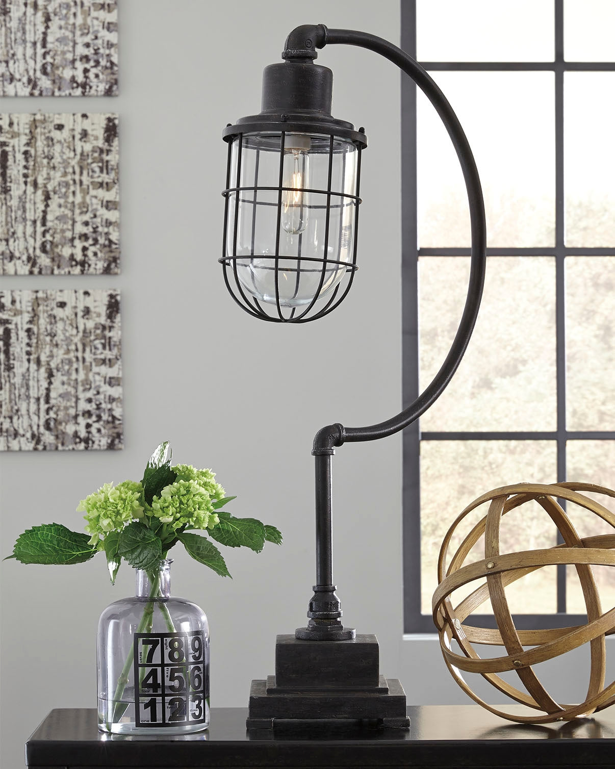 Sectionals for Less - Ashley Furniture - Jae Lighting - Metal Desk Lamp (1/CN) / Antique Black - L734232