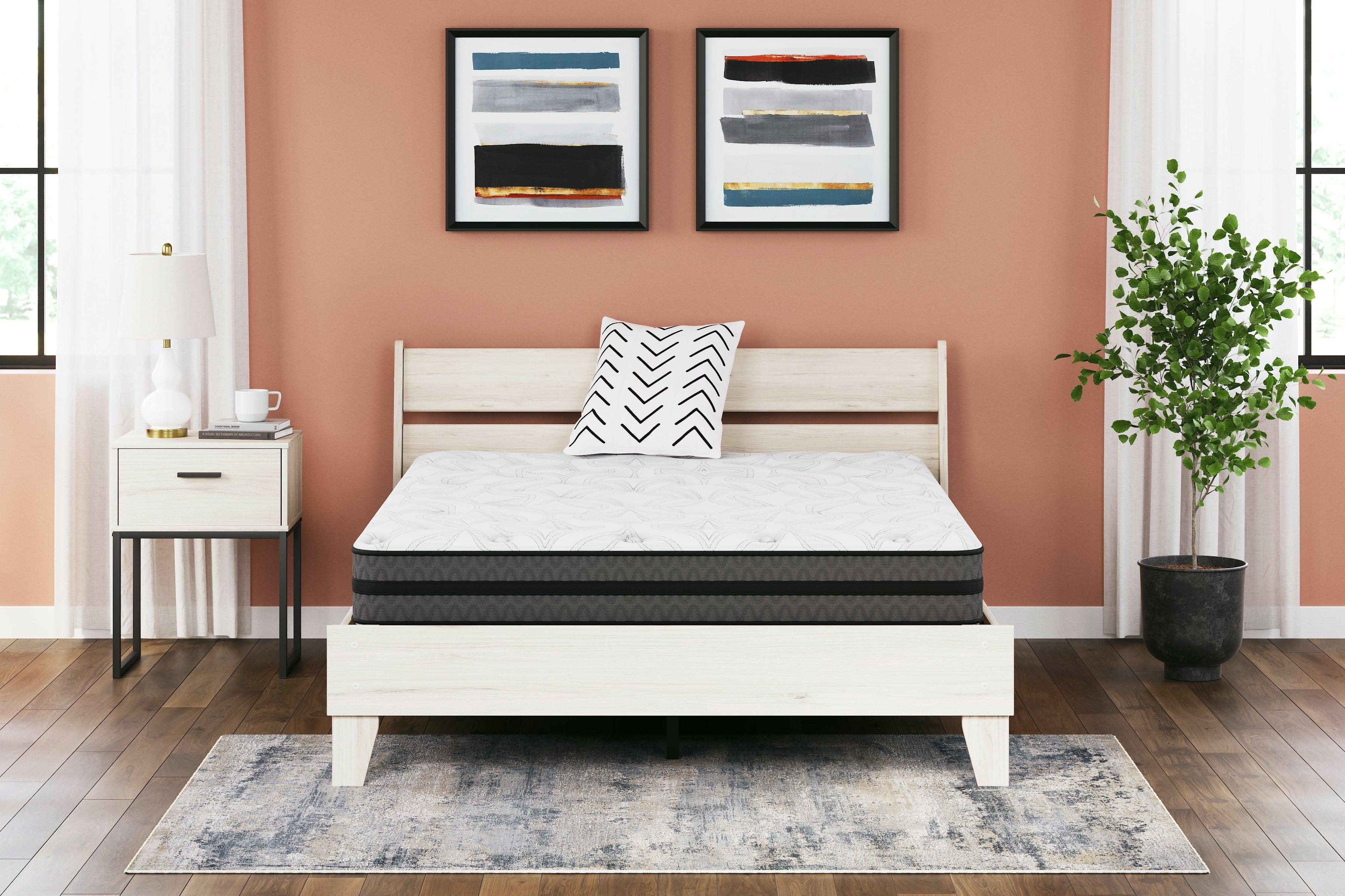 Sectionals for Less - Ashley Furniture - 10 Inch Pocketed Hybrid Mattresses - Twin / White - M58911