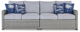 Sectionals for Less - Ashley Furniture - Naples Beach Outdoor - RAF/LAF Loveseat w/CUSH (Set of 2) / Light Gray - P439-854