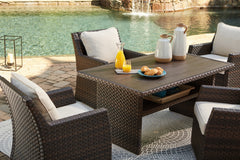 Sectionals for Less - Ashley Furniture - Easy Isle Outdoor - RECT Multi-Use Table / Dark Brown/Beige - P455-625