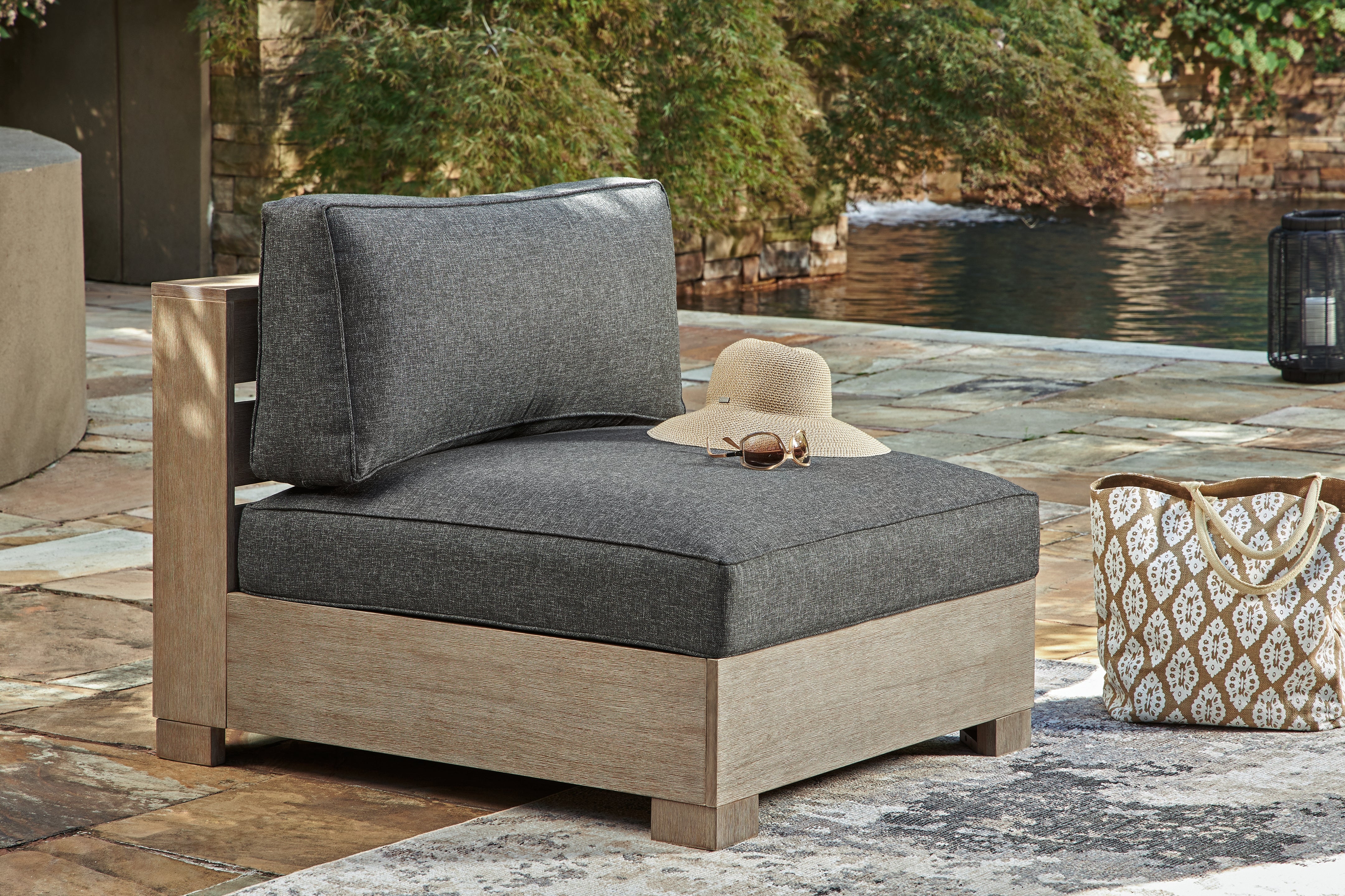 Sectionals for Less - Ashley Furniture - Citrine Park Outdoor - Corner with Cushion (1/CN) / Brown/Charcoal - P660-877