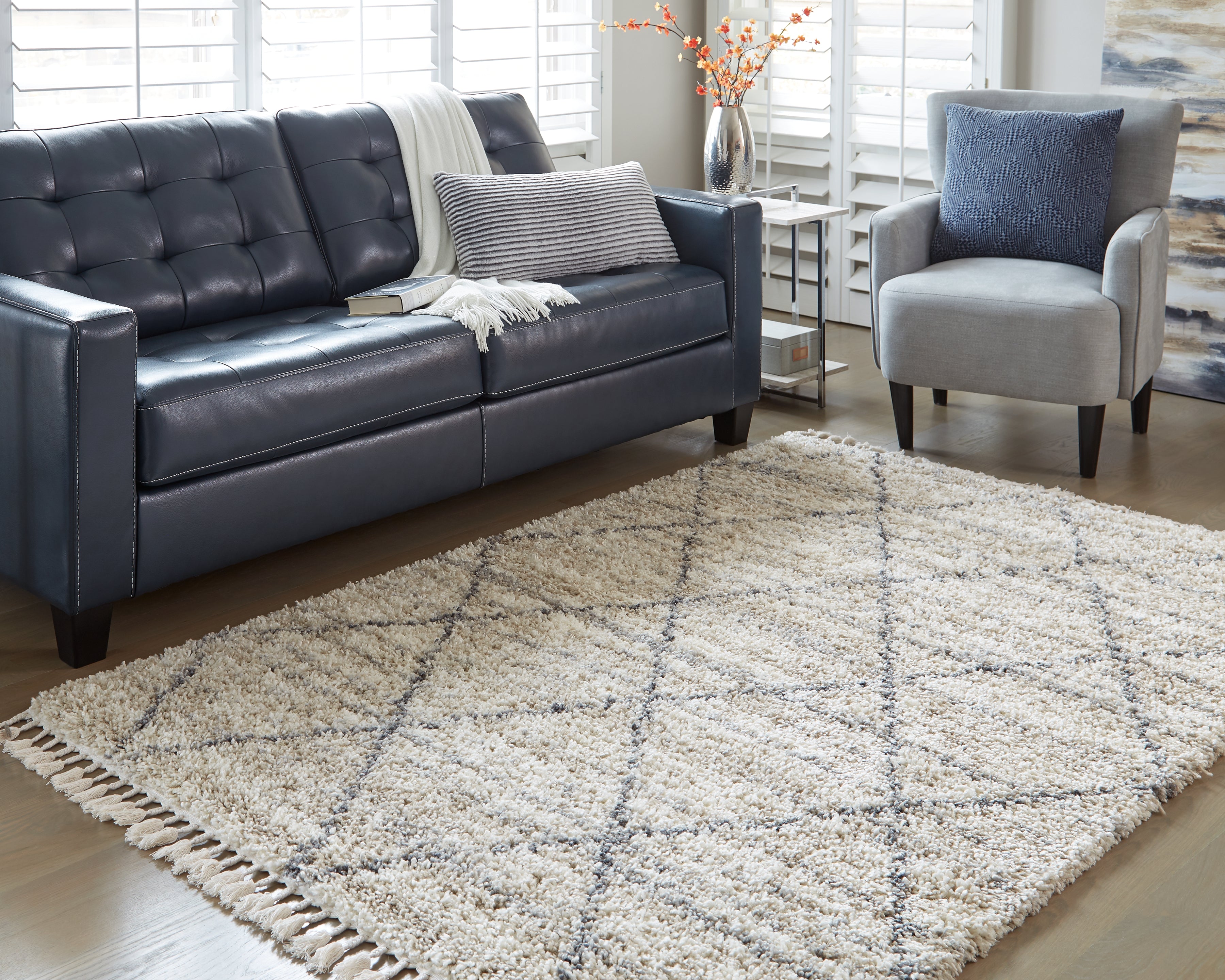 Sectionals for Less - Ashley Furniture - Abdalah Rug - 5' x 7' Rug / Beige/Gray - R404622