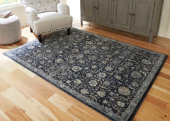 Sectionals for Less - Ashley Furniture - Hilcott Rug - 5'3" x 7'3" Rug / Blue/Cream/Brown - R406112