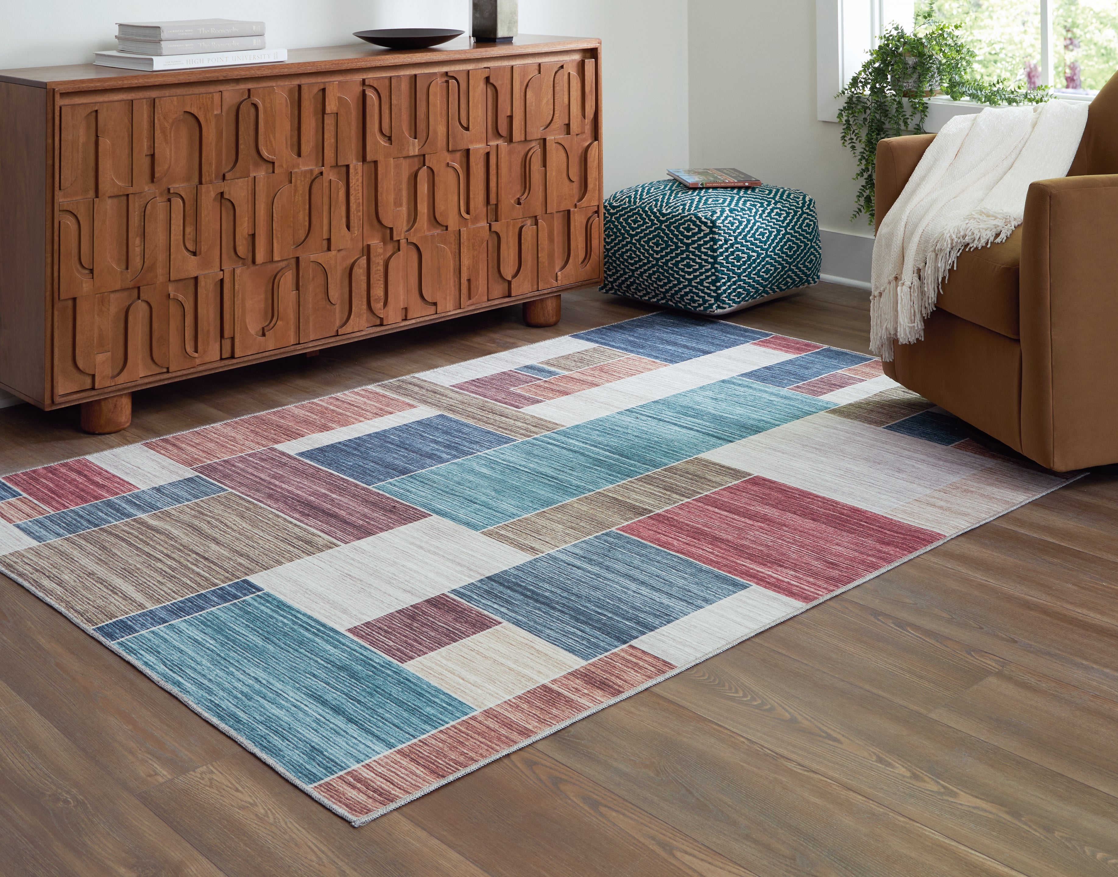 Sectionals for Less - Ashley Furniture - Numore Rug - 5'2" x 6'11" Washable Rug / Multi - R406662