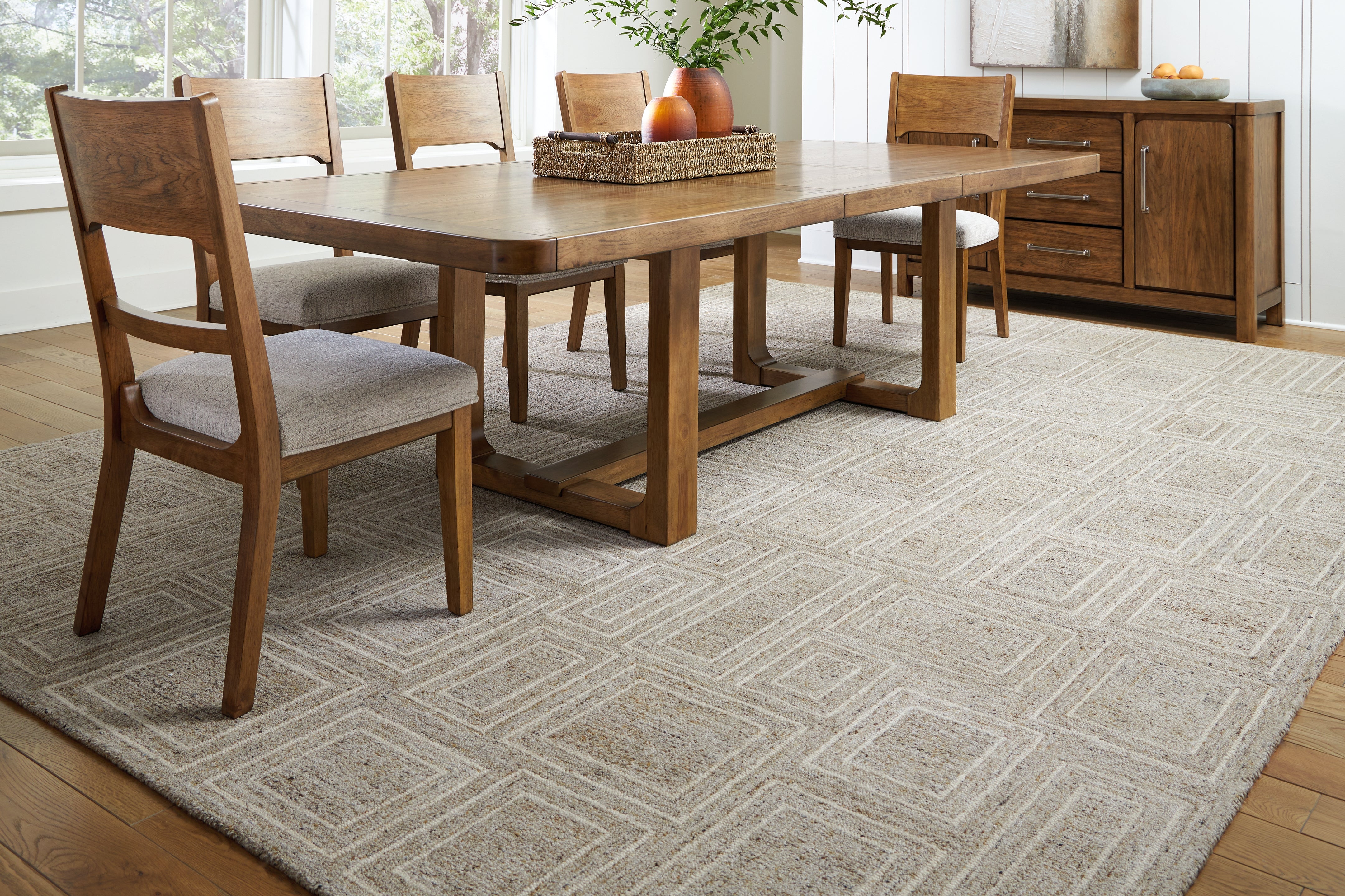 Sectionals for Less - Ashley Furniture - Brickburgh Rug - 10' x 14' Rug / Gray/Ivory/Honey - R406900