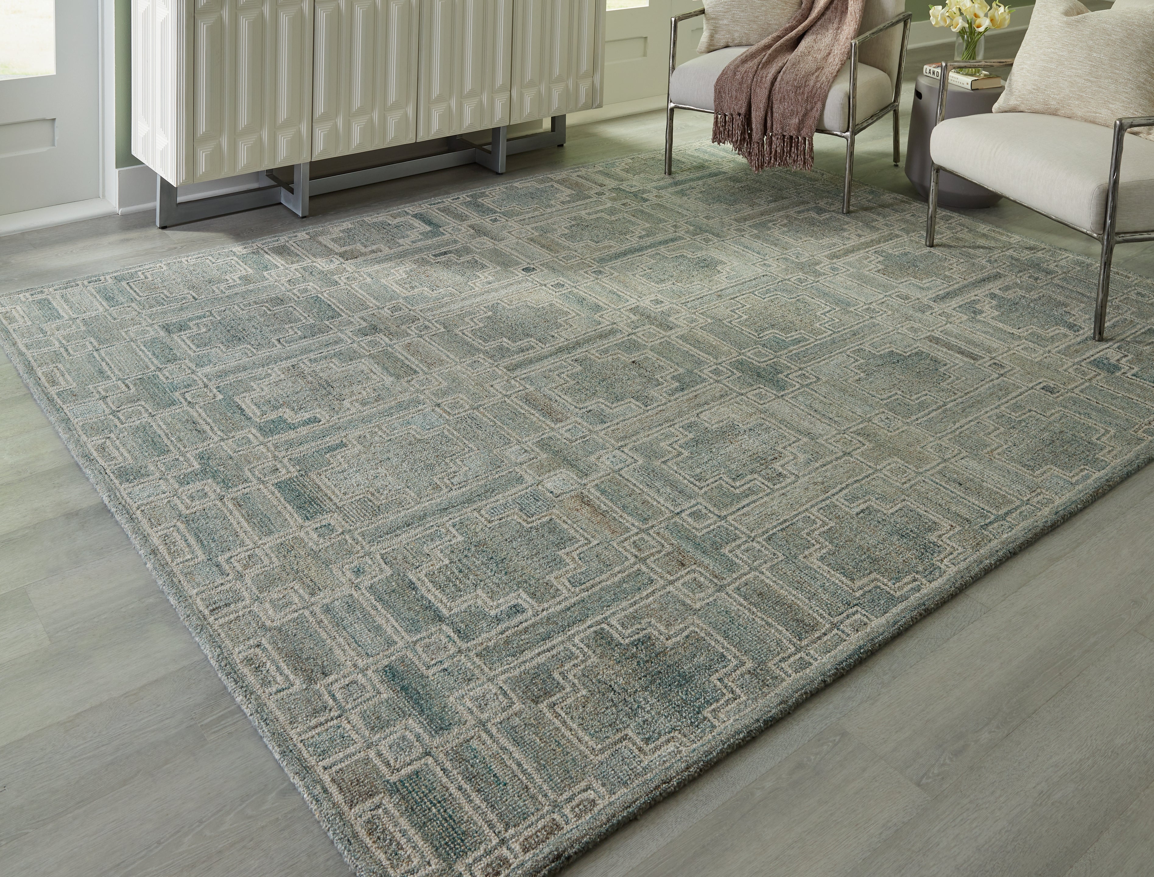 Sectionals for Less - Ashley Furniture - Jossland Rug - 8' x 10' Rug / Green/Ivory - R406911