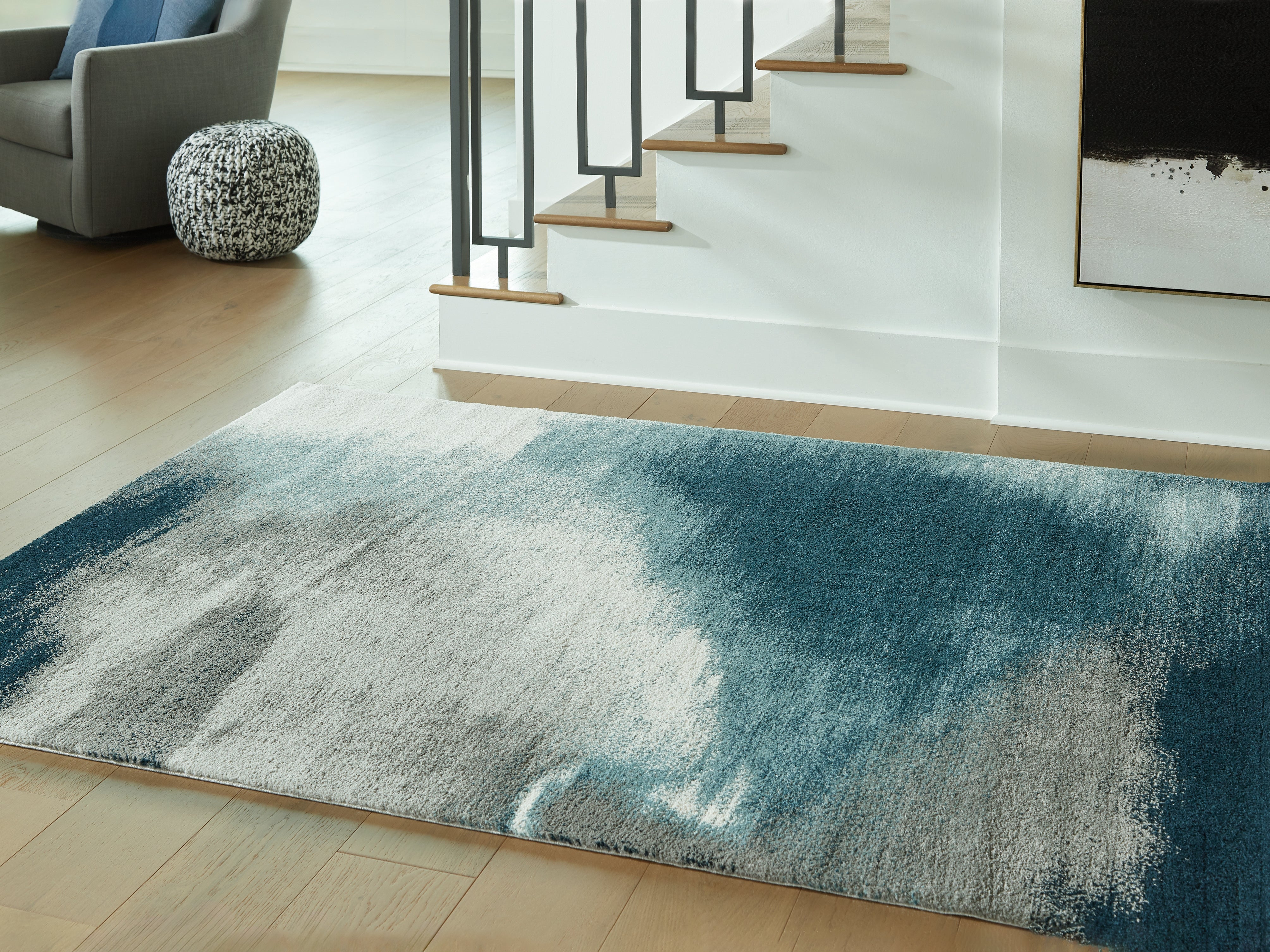 Sectionals for Less - Ashley Furniture - Brentward Rug - 8' x 10' Rug / Blue/Gray/Ivory - R407081