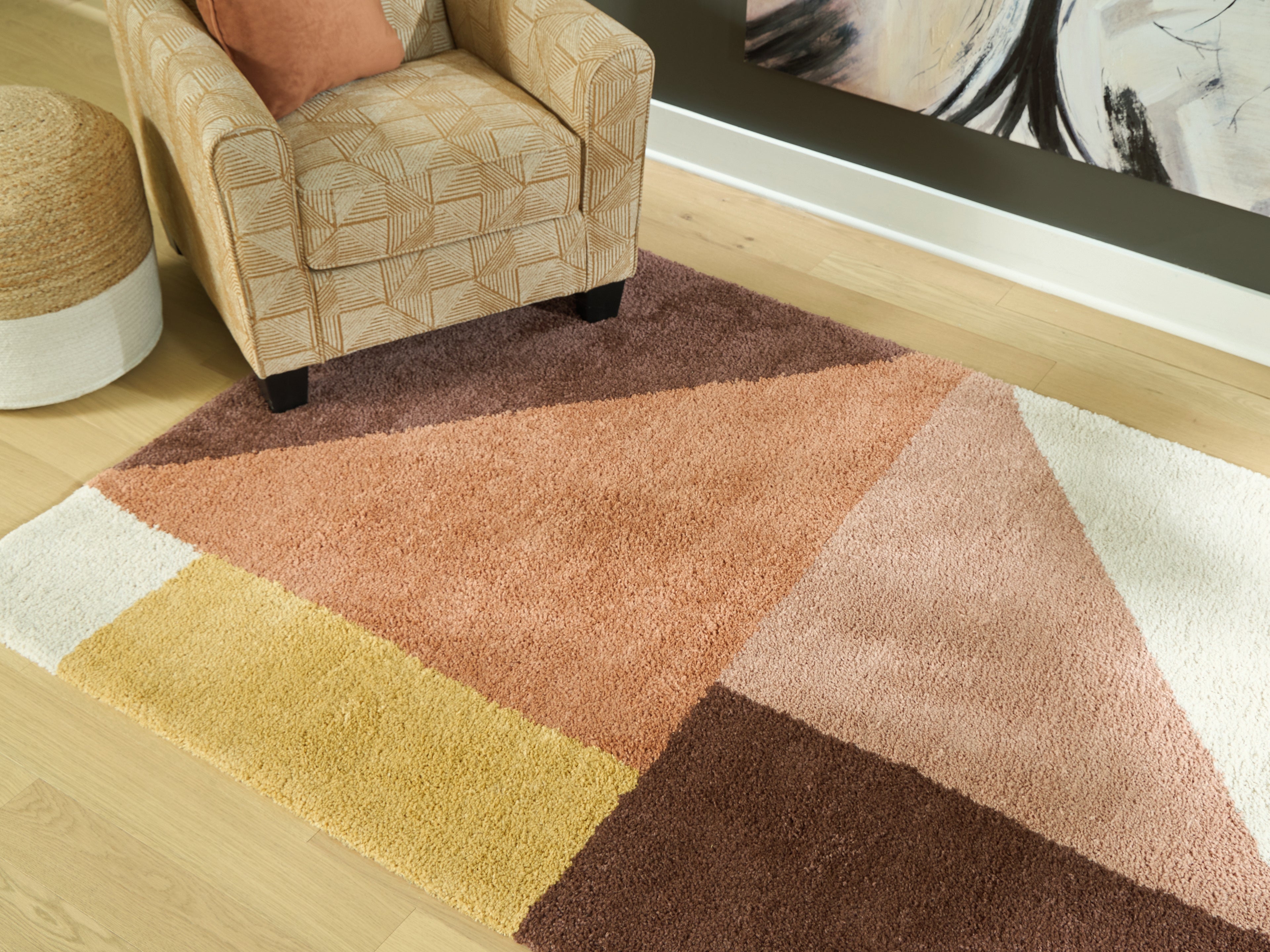 Sectionals for Less - Ashley Furniture - Gailmore Rug - 8' x 10' Rug / Cream/Pink/Ocher - R407171