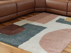 Sectionals for Less - Ashley Furniture - Flynnwick Rug - 5' x 7' Rug / Cream/Pink/Gray - R407182