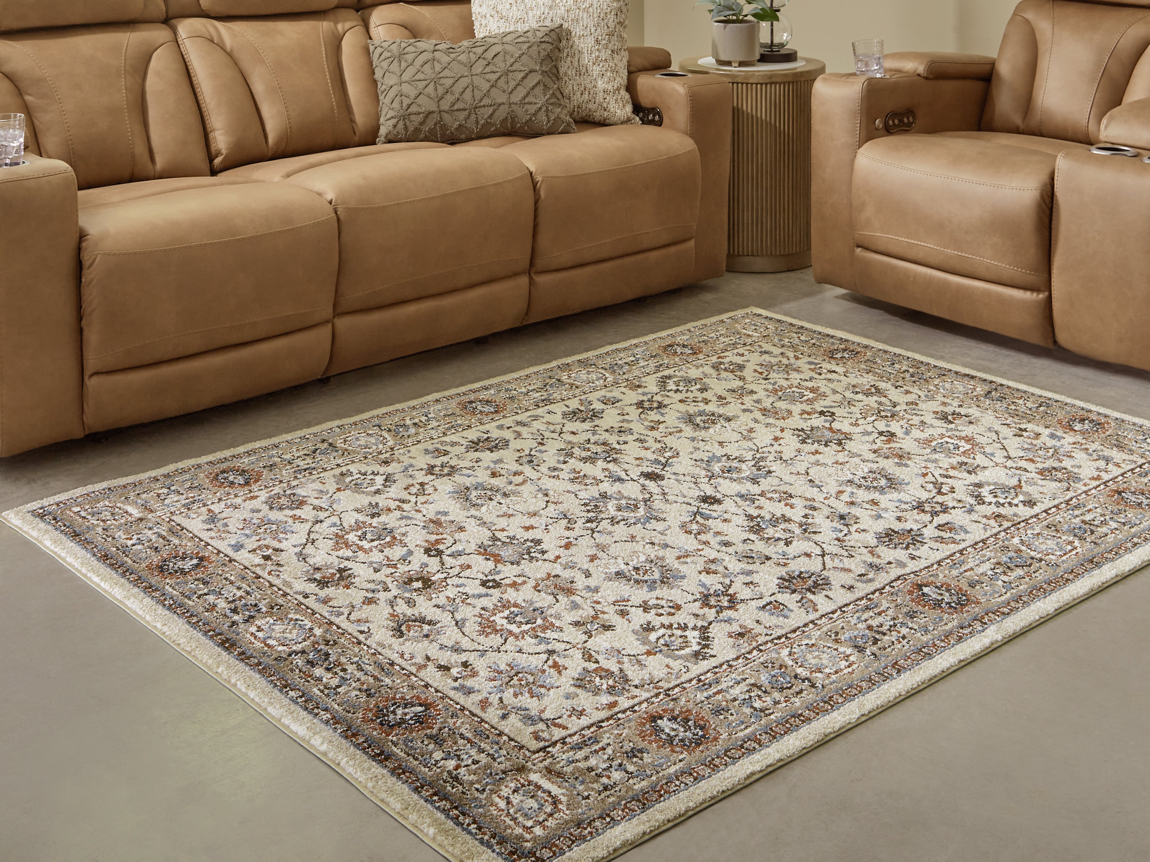 Sectionals for Less - Ashley Furniture - Beritham Rug - Large Rug / Blue/Brown/Beige - R407261