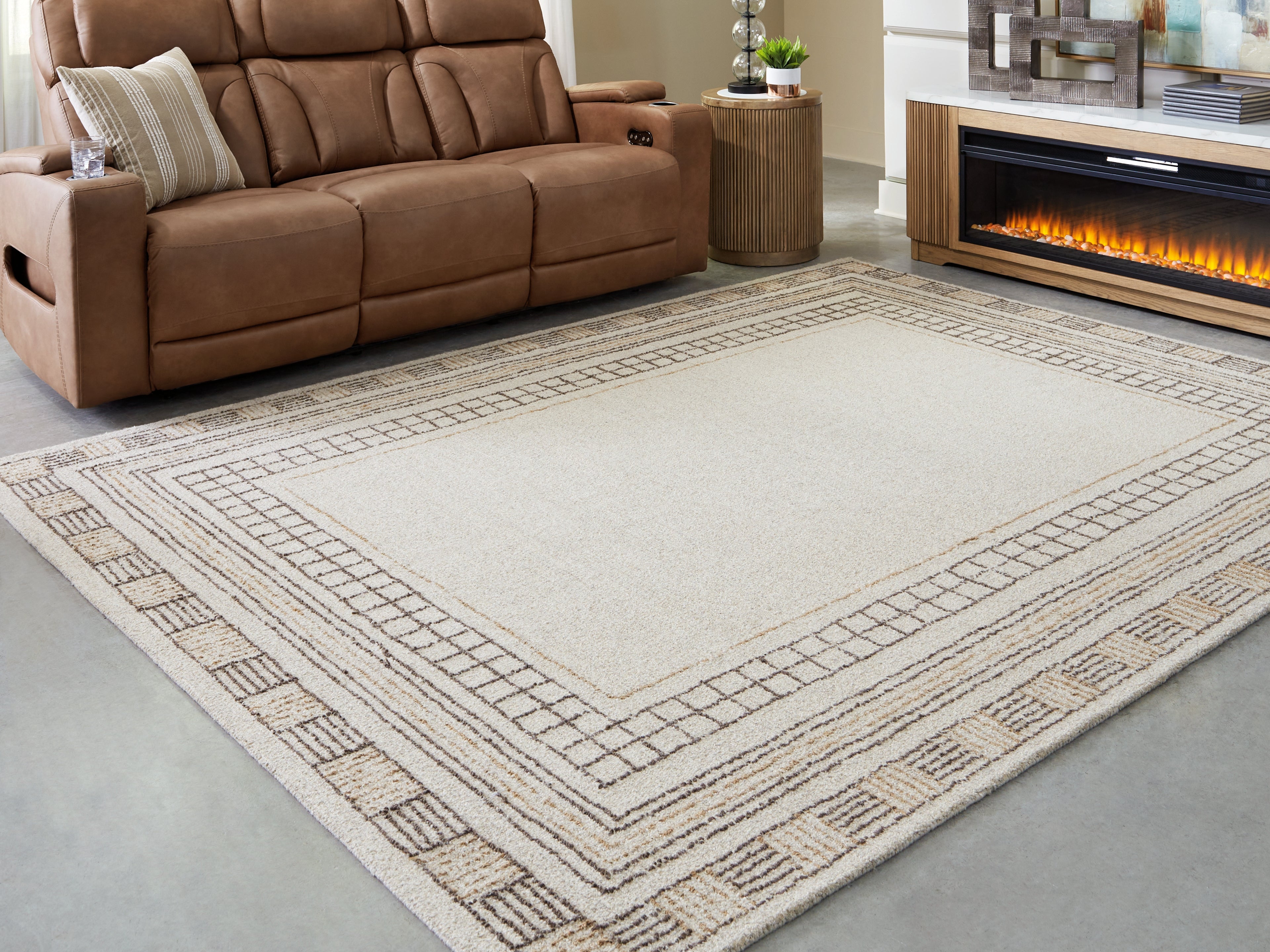 Sectionals for Less - Ashley Furniture - Idaman Rug - Medium Rug / Taupe/Brown - R407292