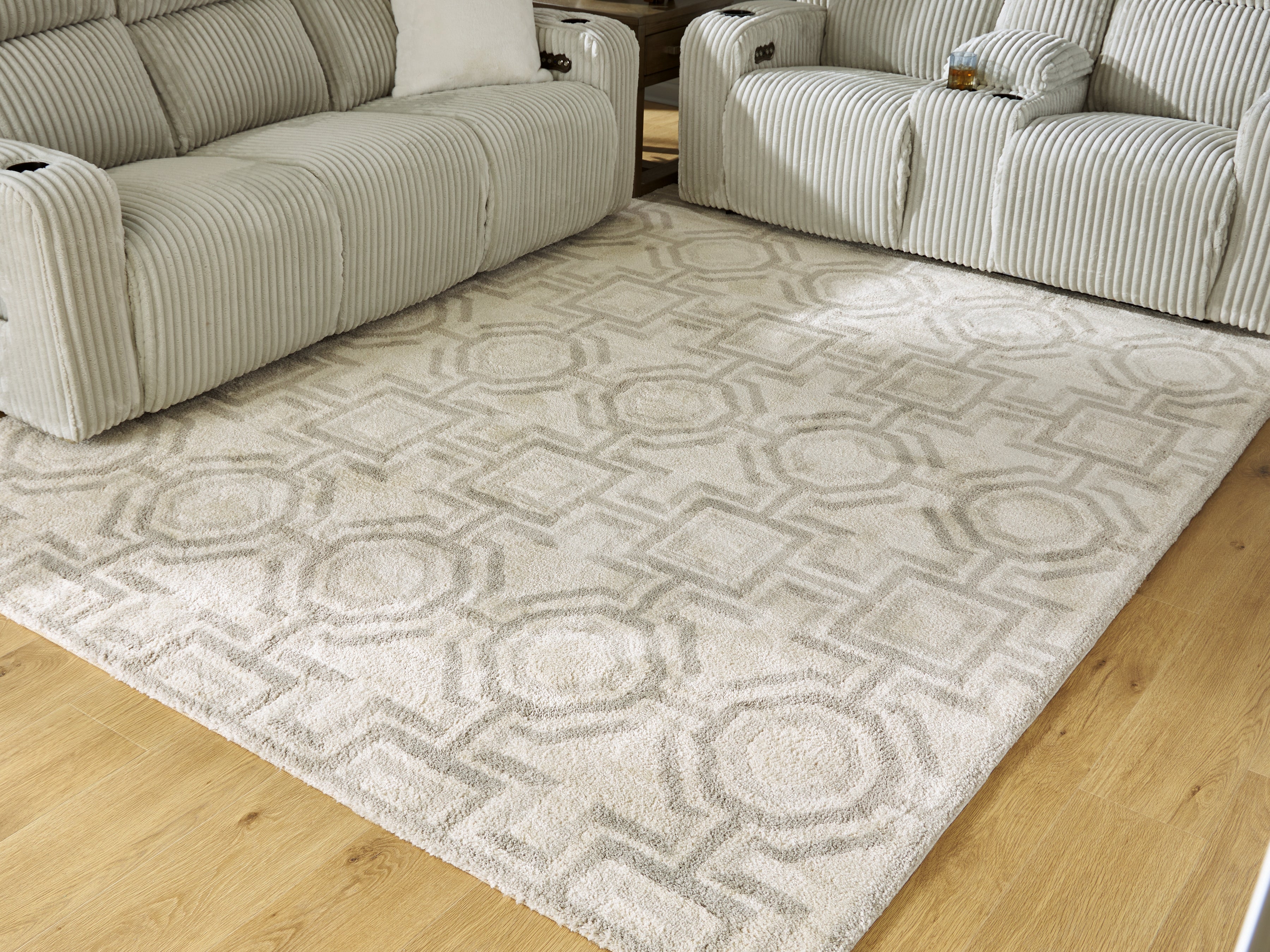 Sectionals for Less - Ashley Furniture - Maconville Rug - Medium Rug / Ivory/Gray - R407322