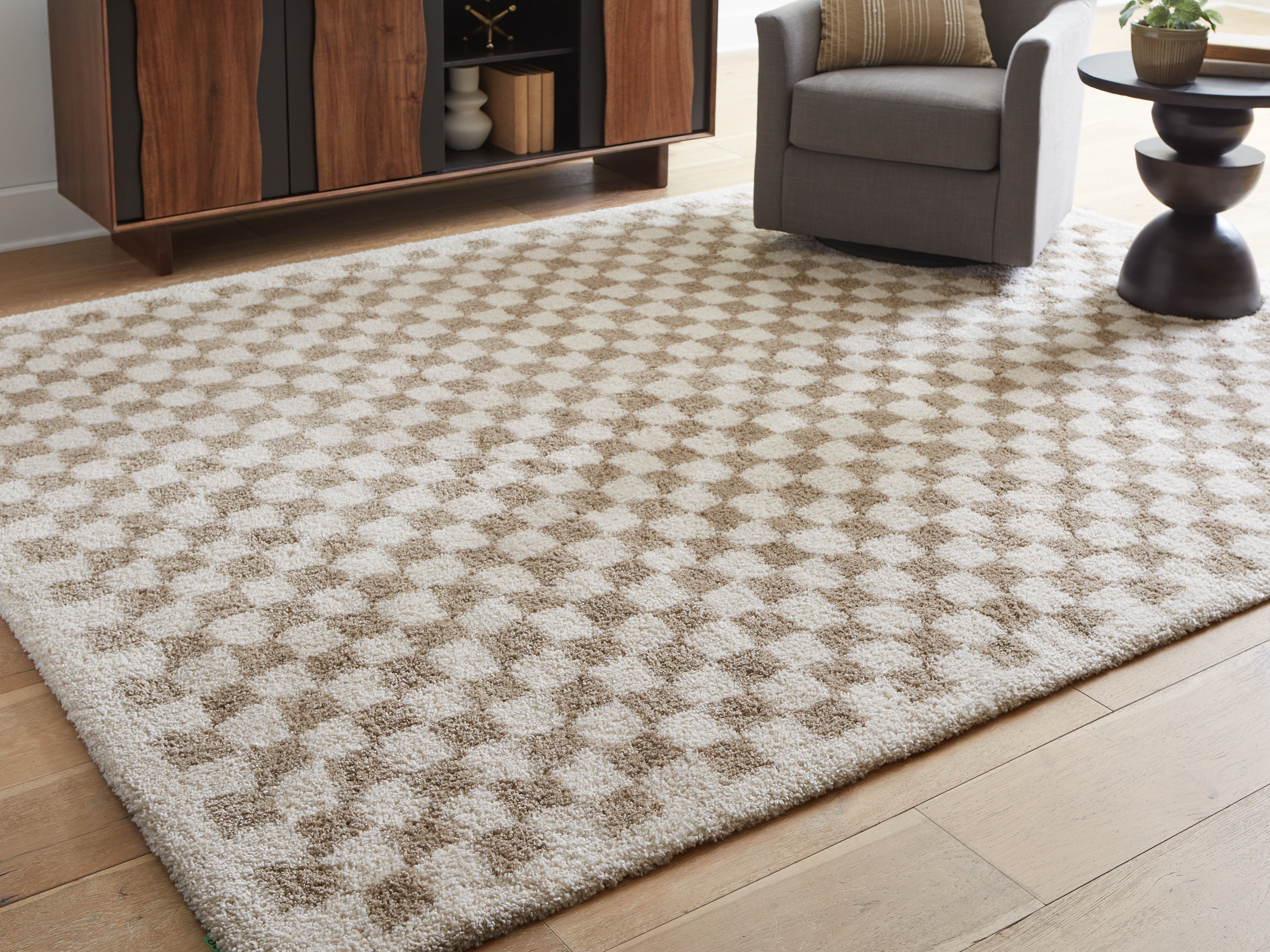 Sectionals for Less - Ashley Furniture - Karamen Rug - Large Rug / Taupe/Ivory - R407341