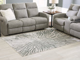 Sectionals for Less - Ashley Furniture - Verland Rug - Washable 5' x 7' Area Rug / Gray/White - R407432