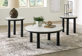 Sectionals for Less - Ashley Furniture - Xandrum Table (Set of 3) - Occasional Table Set (3/CN) / Black/White - T159-13