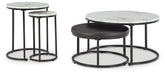 Sectionals for Less - Ashley Furniture - Jusmour Table (Set of 4) - Occasional Nesting TBL (4/CN) / Black/White - T161-14