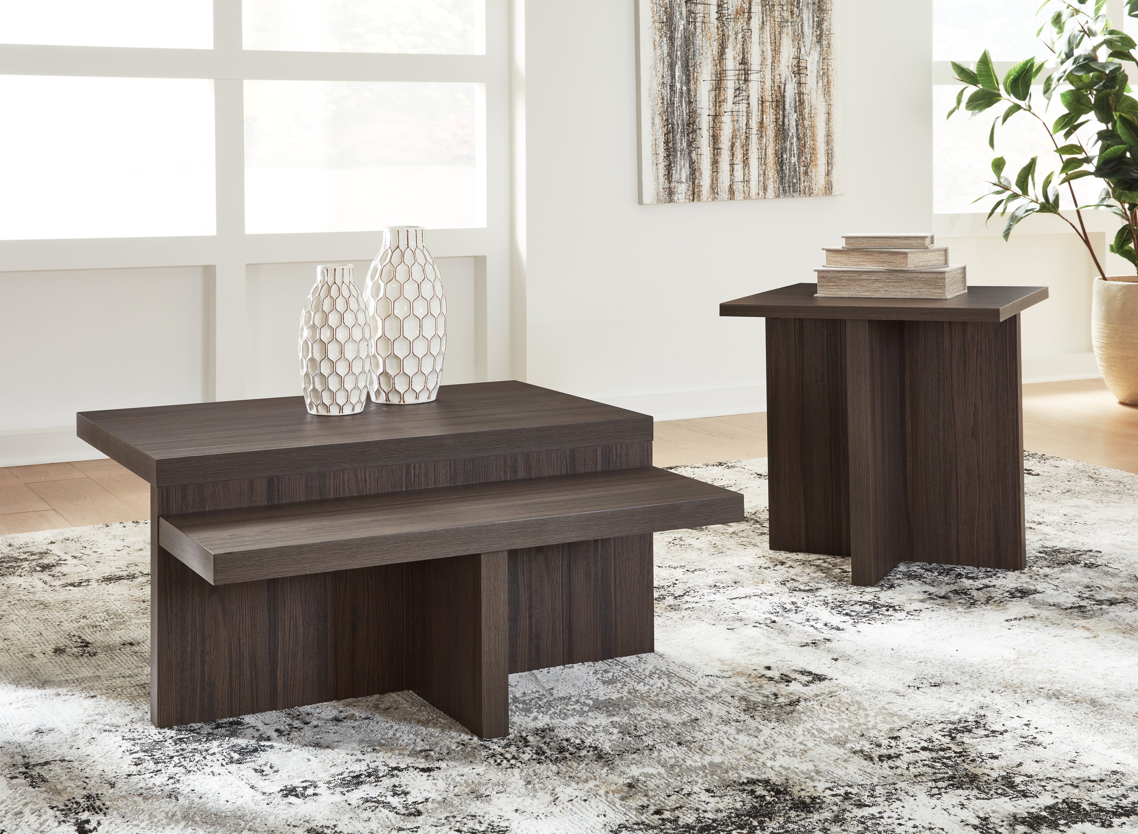 Sectionals for Less - Ashley Furniture - Zendex Table (Set of 2) - Occasional Table Set (Set of 2) / Brown - T304-12
