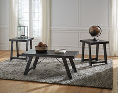 Sectionals for Less - Ashley Furniture - Noorbrook Table (Set of 3) - Occasional Table Set (3/CN) / Black/Pewter - T351-13
