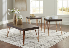 Sectionals for Less - Ashley Furniture - Bandyn Table (Set of 3) - Occasional Table Set (3/CN) / Brown/Champagne - T404-13