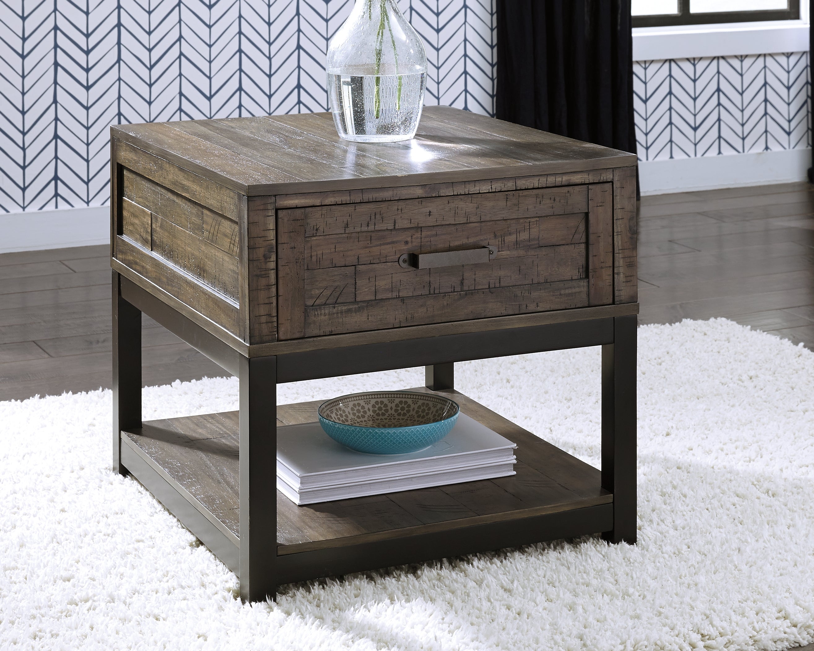 Sectionals for Less - Ashley Furniture - Johurst End Table - Rectangular End Table / Grayish Brown - T444-3