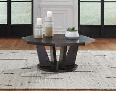 Sectionals for Less - Ashley Furniture - Chasinfield Coffee Table - Octagon Cocktail Table / Dark Brown - T458-8