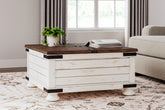 Sectionals for Less - Ashley Furniture - Wystfield Coffee Table - Cocktail Table with Storage / White/Brown - T459-20