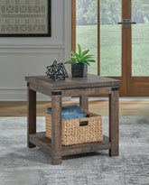 Sectionals for Less - Ashley Furniture - Hollum End Table - Square End Table / Rustic Brown - T466-2