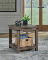 Sectionals for Less - Ashley Furniture - Hollum End Table - Square End Table / Rustic Brown - T466-2