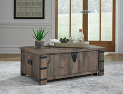 Sectionals for Less - Ashley Furniture - Hollum Lift-Top Coffee Table - Lift Top Cocktail Table / Rustic Brown - T466-9
