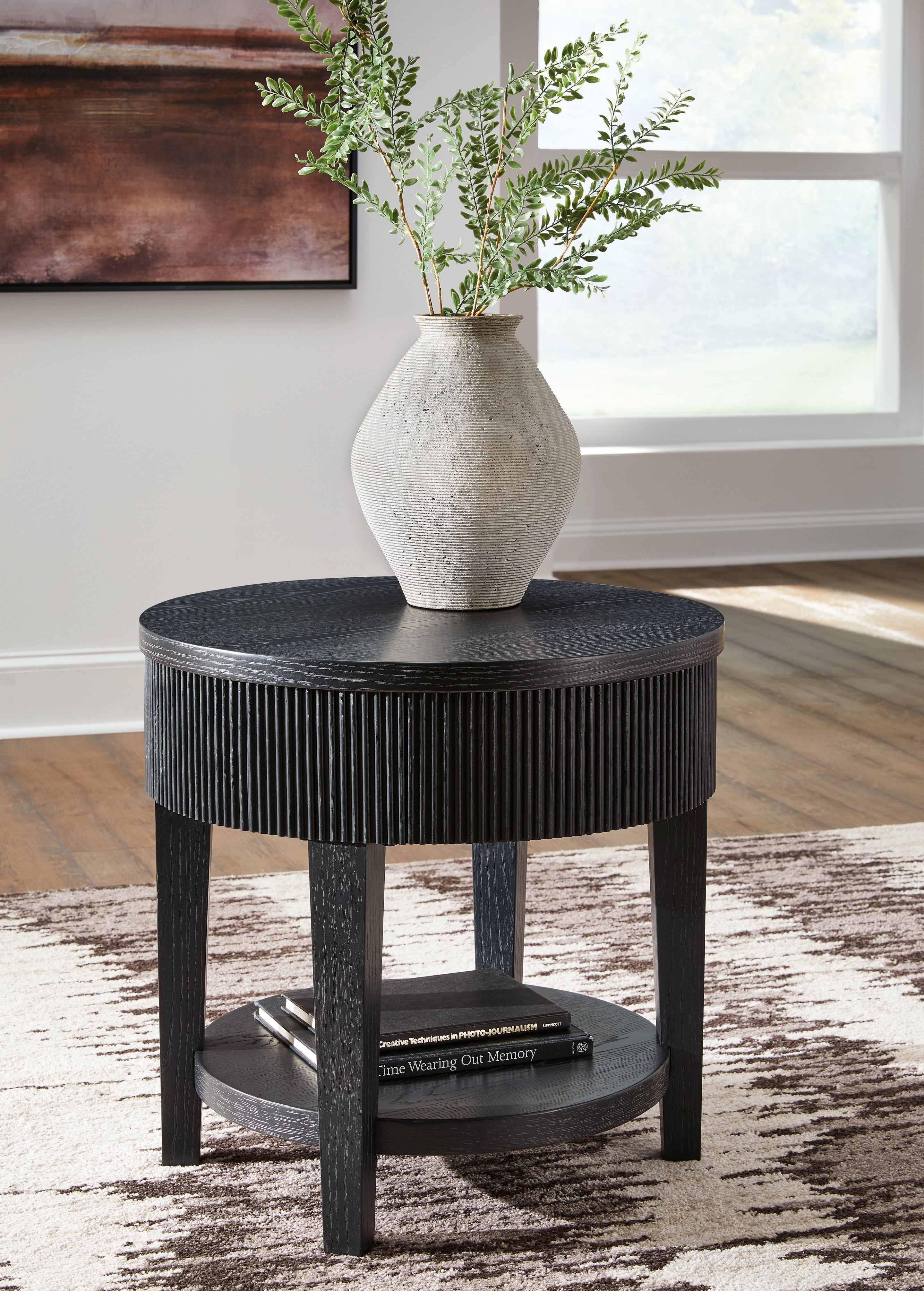 Sectionals for Less - Ashley Furniture - Marstream End Table - Round End Table / Black - T551-6