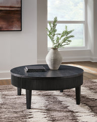 Sectionals for Less - Ashley Furniture - Marstream Coffee Table - Round Cocktail Table / Black - T551-8
