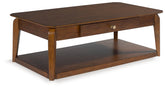 Sectionals for Less - Ashley Furniture - Trenmour Coffee Table - Rectangular Cocktail Table / Medium Brown - T596-1